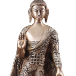 Pure Brass Standing Lord Buddha Statue | 11" Height | Fully Engraved Design | Sacred Art Collection | Traditional Craftsmanship | Premium Decor | Jaipurio